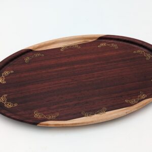 13.5" Oval Serving Tray with Inlay - 1009